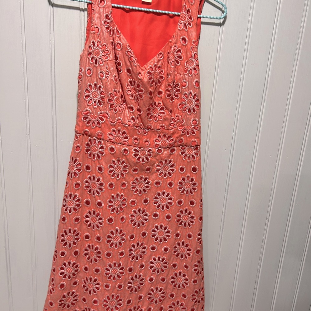 Special Lace Like Embroidery Sleeveless V Neck Dress